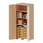 Garagenschrank OH,ne Sockel, 5 OH, 2 Container mit je 6 flachen Boxen, B/H/T 80x190x60cm 